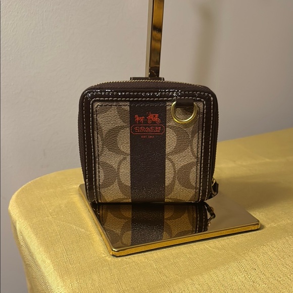 Coach Signature Brown and Tan Wallet - Picture 1 of 4